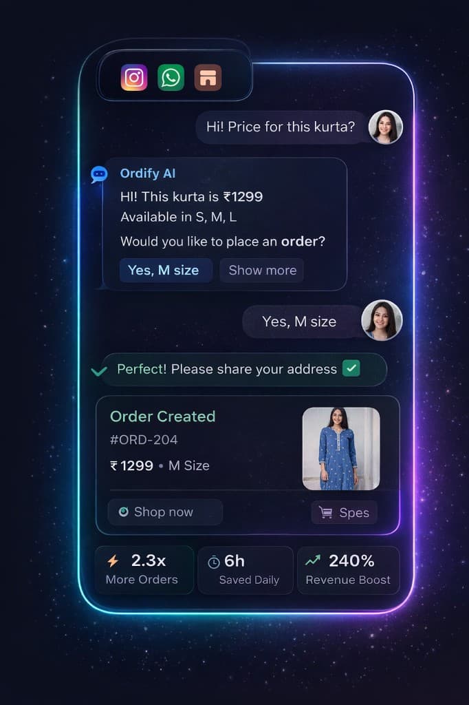 Live chat example: customer inquiry to order and payment